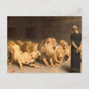 Cartão Postal Daniel In The Lions Den 1872 Por Briton Riviere