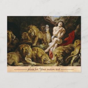 Cartão Postal Daniel na pintura de Den Peter Paul Rubens do Leão
