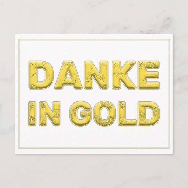 Cartão Postal Danke in Gold! (Frente)