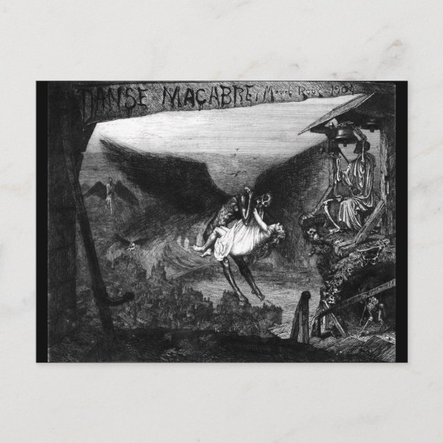 Cartão Postal Danse macabre com cartão-postal Marcel Roux (Frente)