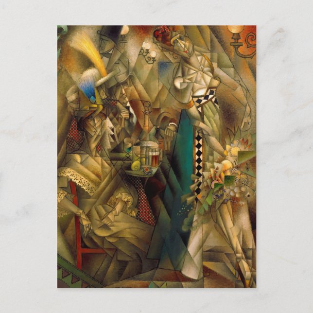 Cartão Postal Danseuse au café (Dançarina em um Café) por Metzin (Frente)