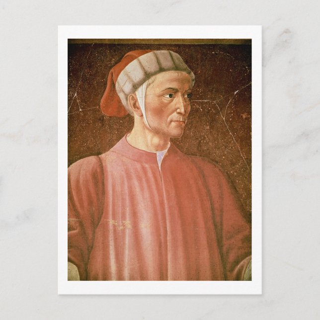 Cartão Postal Dante Alighieri (1265-1321) detalhe do seu busto,  (Frente)