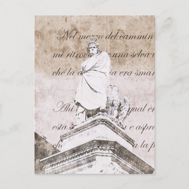 Cartão Postal Dante Alighieri - com versos da Comédia Divina (Frente)