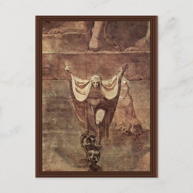 Cartão Postal Dante And Virgil In The Ice Of Kozythus. By Johann (Frente)