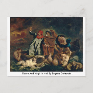 Cartão Postal Dante E Virgil No Inferno Por Eugene Delacroix