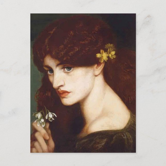 Cartão Postal Dante Gabriel Rossetti- Blanzifiore (Flores de Nev (Frente)