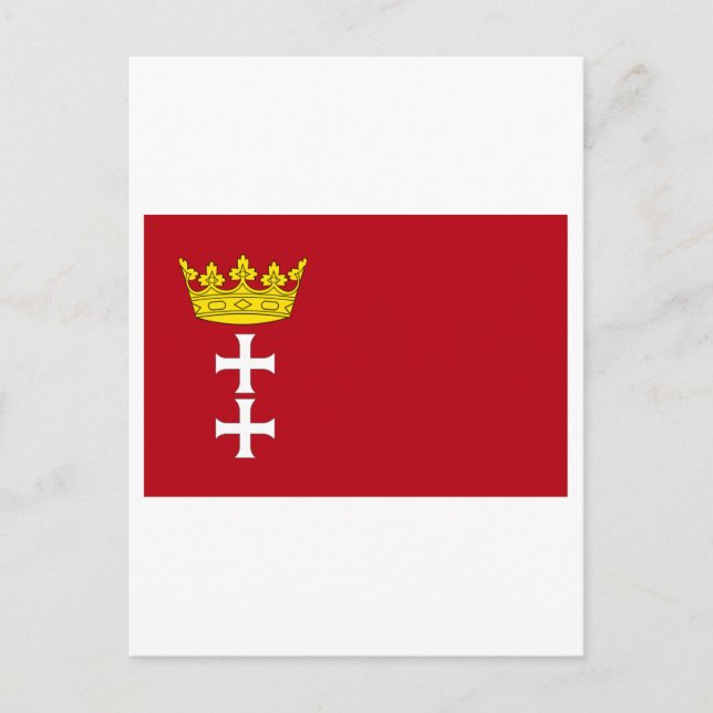 Cartão Postal Danzig - Bandeira de Gdansk (Frente)