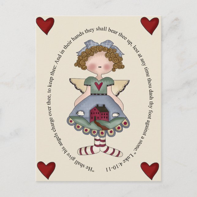 Cartão Postal Dará a seus anjos a carga sobre Thee (Frente)