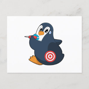 Cartão Postal Dardos de Pinguim Dardo Alvo de Dardos
