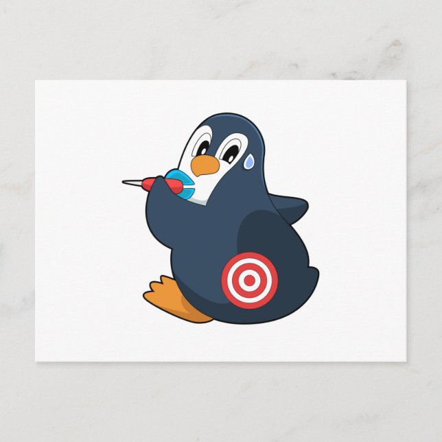 Cartão Postal Dardos De Pinguim Dardo Alvo De Dardos (Frente)