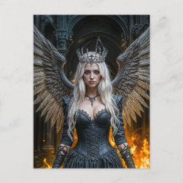 Cartão Postal Dark Angel Queen in Candlelit Hall