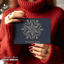 Cartão Postal Dark Blue & Gold Midnight Sparkle Stars New Year