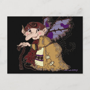 Cartão Postal Dark Faerie Baba Arte Folclórica Ucraniana