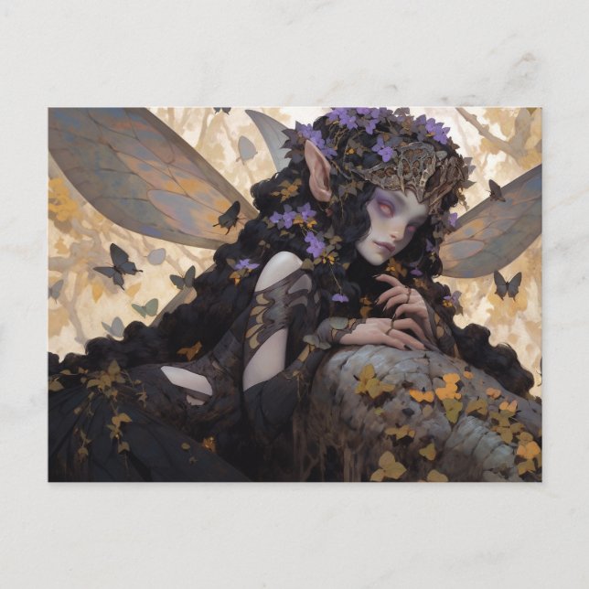 Cartão Postal Dark Fairy Fantasy Art (Frente)