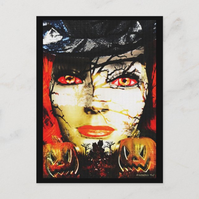 Cartão Postal Dark Lady of Halloween (Frente)