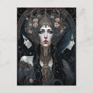Cartão Postal Dark Queen Fantasy Art
