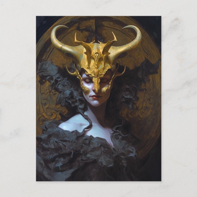 Cartão Postal Dark Queen Fantasy Art (Frente)