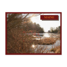 Dark Red Lake House Woods Kittery Maine Nature
