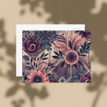 Dark Romance Burgundy Art Deco Floral Summer