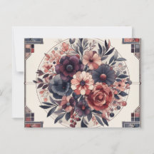Dark Romance Burgundy Art Deco Floral Summer