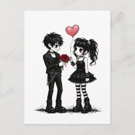 Cartão Postal Dark Romance Goth Valentine Postcard
