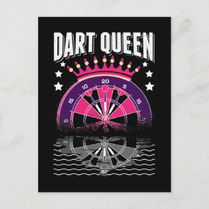 Cartão Postal Dart Rainha Flecha Triplo Dartboard 180 Dardos Div