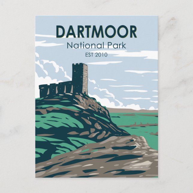 Cartão Postal Dartmoor National Park Castle Ruins Inglaterra (Frente)