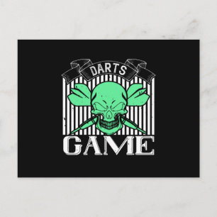 Cartão Postal Darts - Darts Game Skull