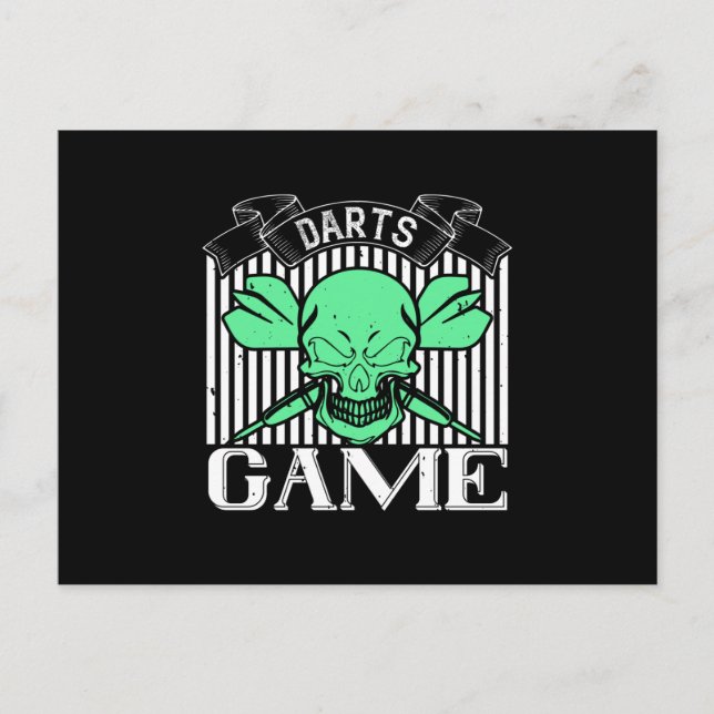 Cartão Postal Darts - Darts Game Skull (Frente)