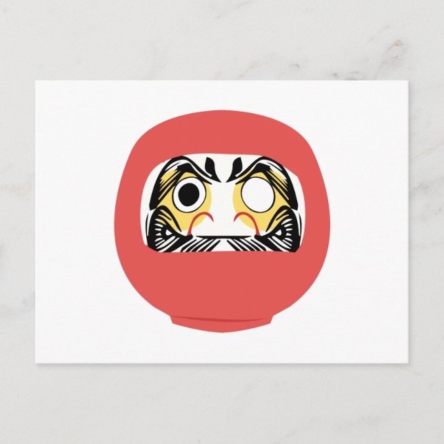 Cartão Postal Daruma Doll Japonês (Frente)