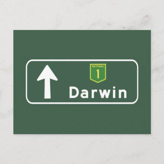 Cartão Postal Darwin, Austrália - Sinal de estrada