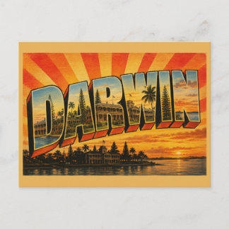 Cartão Postal Darwin NT Austrália Cidade Portuária Tropical Vint