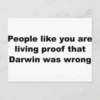 Cartão Postal Darwinian Insult Slogan!