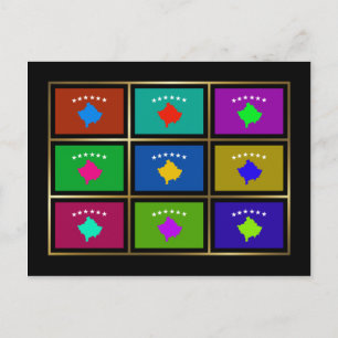 Cartão postal das bandeiras multicoloridas do Koso