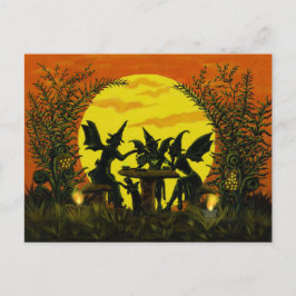 Cartão postal das bruxas, festa de bruxas fadas