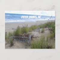 Cartão postal das dunas de areia externas dos banc