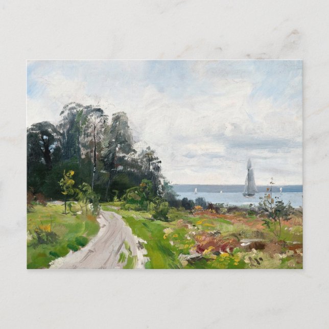 Cartão postal das embarcações à vela de Abrahamsso (Frente)