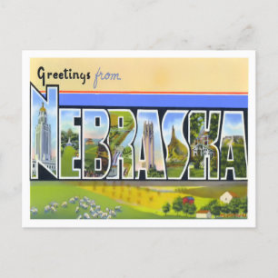 Cartão postal das Grandes Letras do Nebraska Vinta