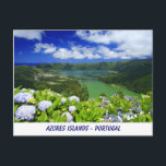 Cartão postal das Ilhas Açores<br><div class="desc">Cartão postal das Ilhas Açores. Vista da cratera Sete e dos lagos gêmeos. Ilha de São Miguel,  Açores,  Portugal.</div>