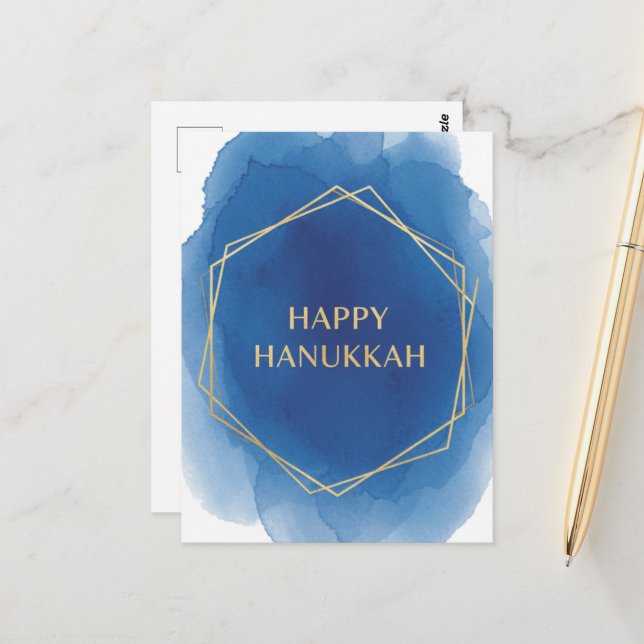 Cartão postal das Luzes de Hanukkah (Frente/Verso In Situ)