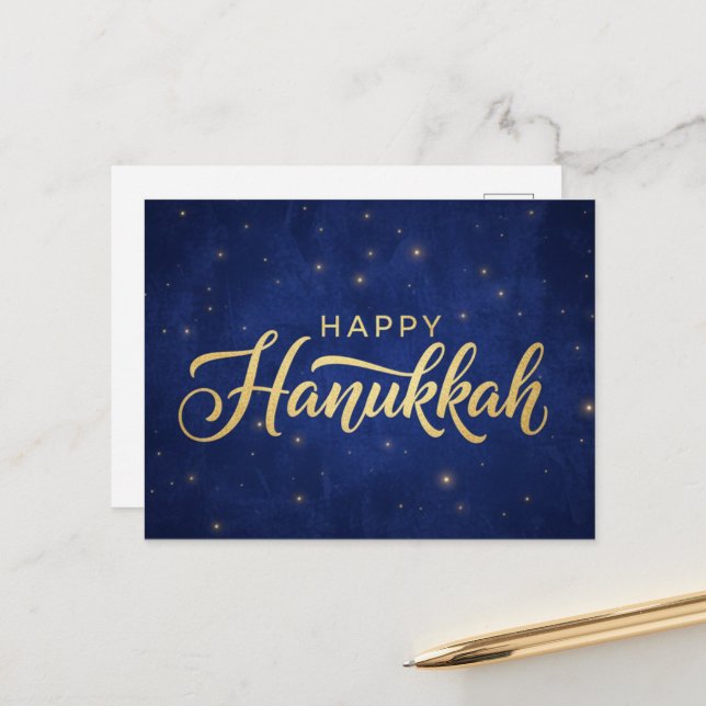 Cartão postal das Luzes de Hanukkah (Frente/Verso In Situ)
