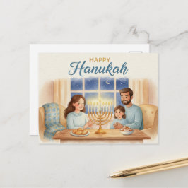 Cartão postal das Luzes de Hanukkah