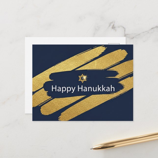 Cartão postal das Luzes de Hanukkah (Frente/Verso In Situ)