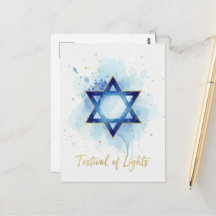 Cartão postal das Luzes de Hanukkah