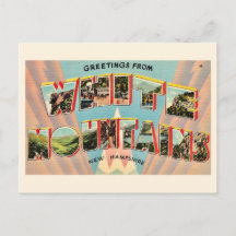 Cartão postal das Montanhas Brancas de NH