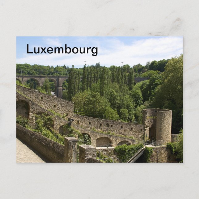 Cartão postal das Ruínas Locais do Luxemburgo (Frente)