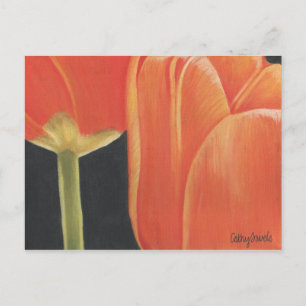 cartão postal das tulipas de laranja