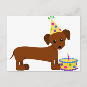Cartão Postal DaschundBDay