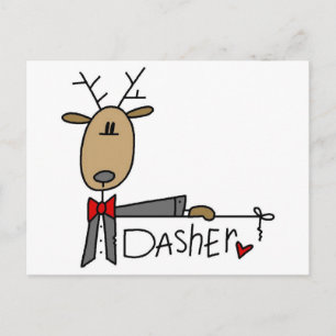 Cartão Postal Dasher Reindeer Camisetas e presentes