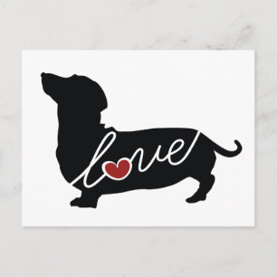 Cartão Postal Dashund Wiener Dog Love